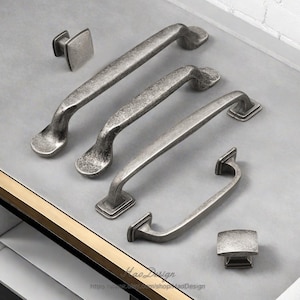 3 3/4 &#39;&#39; 5 &#39;&#39; Antik Silber Schrank Knäufe Kommode Knäufe Bronze Schrank Türgriffe Griffe Rustikale Küche Hardware Pulls X-78H