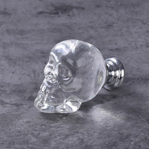 Transparent crystal Skull Knobs,Skeleton Knobs,Cabinet handles,Cabinet Knob,drawer knob,Dresser handle,Cabinet Pulls knob,Furniture Hardware