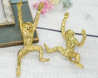 Perillas de mono de latón, manijas de cajón de mono, perillas de animales, manijas de latón, tirador de cajón, perilla de puerta, perillas, tiradores de cajón, manijas, herrajes para gabinetes H67