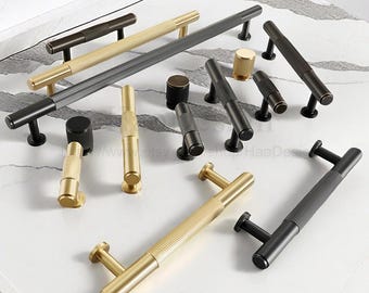 Tiradores de latón macizo, bronce antiguo con textura retro, tiradores de cajones, tiradores de armarios, tiradores de armarios de cocina, tiradores de aparadores, tiradores, pomos