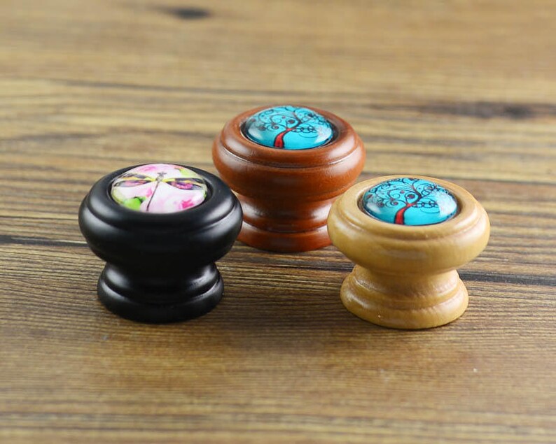 Wooden Domed Dresser knobs Drawer Knobs Pulls Handles Kitchen Cabinet Knobs Handle Pull Dresser Drawer Knobs Pulls Handles
