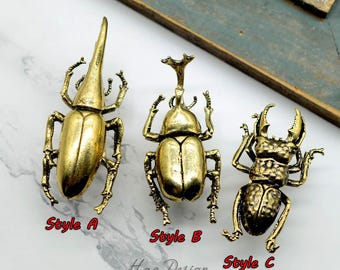 Perillas de latón únicas para escarabajos, manijas para cajones con insectos, perillas de animales, manijas de latón, tiradores para cajones, perillas para puertas, perillas, tiradores para cajones, herrajes para gabinetes