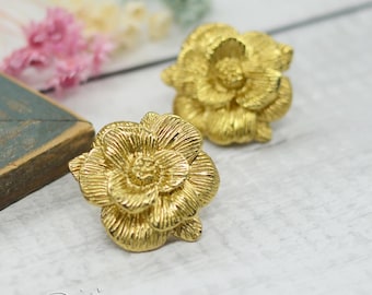 Poignée en laiton rose/bouton fleur/bouton de tiroir pour femme/boutons d'armoire/bouton de garde-robe/bouton de bureau/bouton de café/bouton de restaurant/bouton de poignée en laiton H63