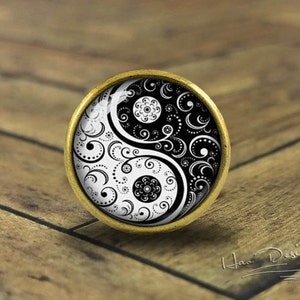 Yin-Yang - Puxadores de gaveta/Puxadores de cômoda de bronze vintage feitos à mão Puxadores de cômoda de armário puxar/Puxar cômoda/Puxadores de armário/Puxadores de móveis