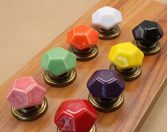 Dresser Knobs Drawer Knob Pulls Kitchen Cabinet Door Knob Furniture Hardware Coral Pink White Purple Red Yellow Orange Green (XMHRJ051)