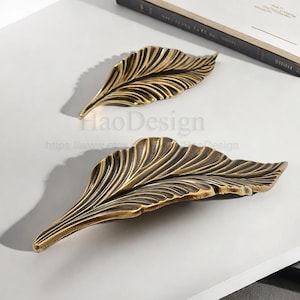 1,25 po. 2,5 po. feuilles de tiroir poignées feuille armoire poignées tirer vintage commode tire poignées Unique créatif noir Bronze 32 64 mm X-88A