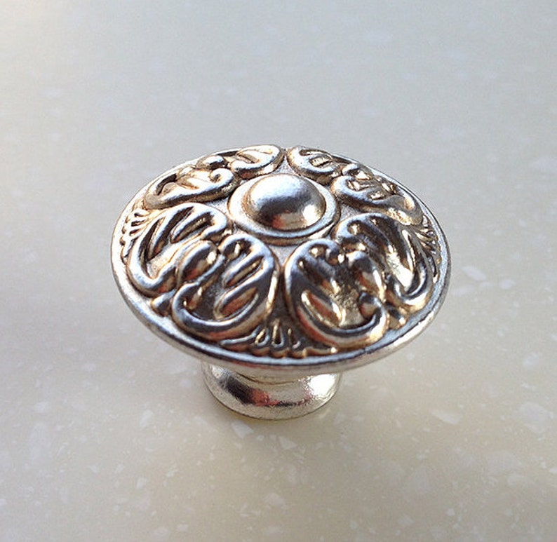 XMLJPZ032 French Shabby Chic Dresser Knobs Antique Silver Kitchen Cabinet Pull Knobs Furniture Hardware
