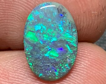 2,1 cts - Opale sombre de ton N5 cabochon - Wee Warra field, Lightning Ridge - Australie loose solid natural mineral gemme fire color