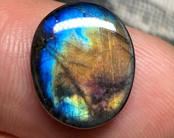 6,83 ct - Spectrolite labradorite Finlandaise - cabochon - Ylämaa, Finlande - loose gemstone natural