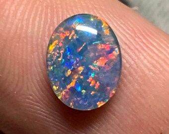 1,38 cts - Opale triplet de Coober Pedy cabochon Australie - loose opal solid fire gemstone gemme pierre mineraux design custom