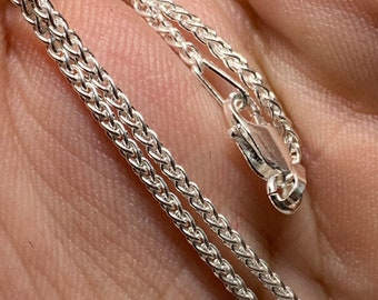 1.5 & 2.5 mm Palm Link Chain / Spiga 925 Sterling Silver 40 45 50 55 60 cm Necklace with Handcuff Clasp Chain Necklace Jewelry Gift