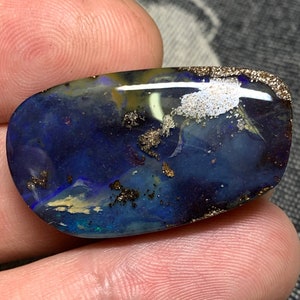 45,94 ct Cabochon opale Boulder Winton Queensland, Australia pietra preziosa solida, solida, a forma libera, di design, tagliata a mano, minerale, con incastonatura personalizzata immagine 1