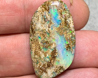 20,03 cts - Opale boulder tuyau pipe opal cabochon bois végétation Winton Queensland, Australie - loose solid oval handcut gemstone mineral