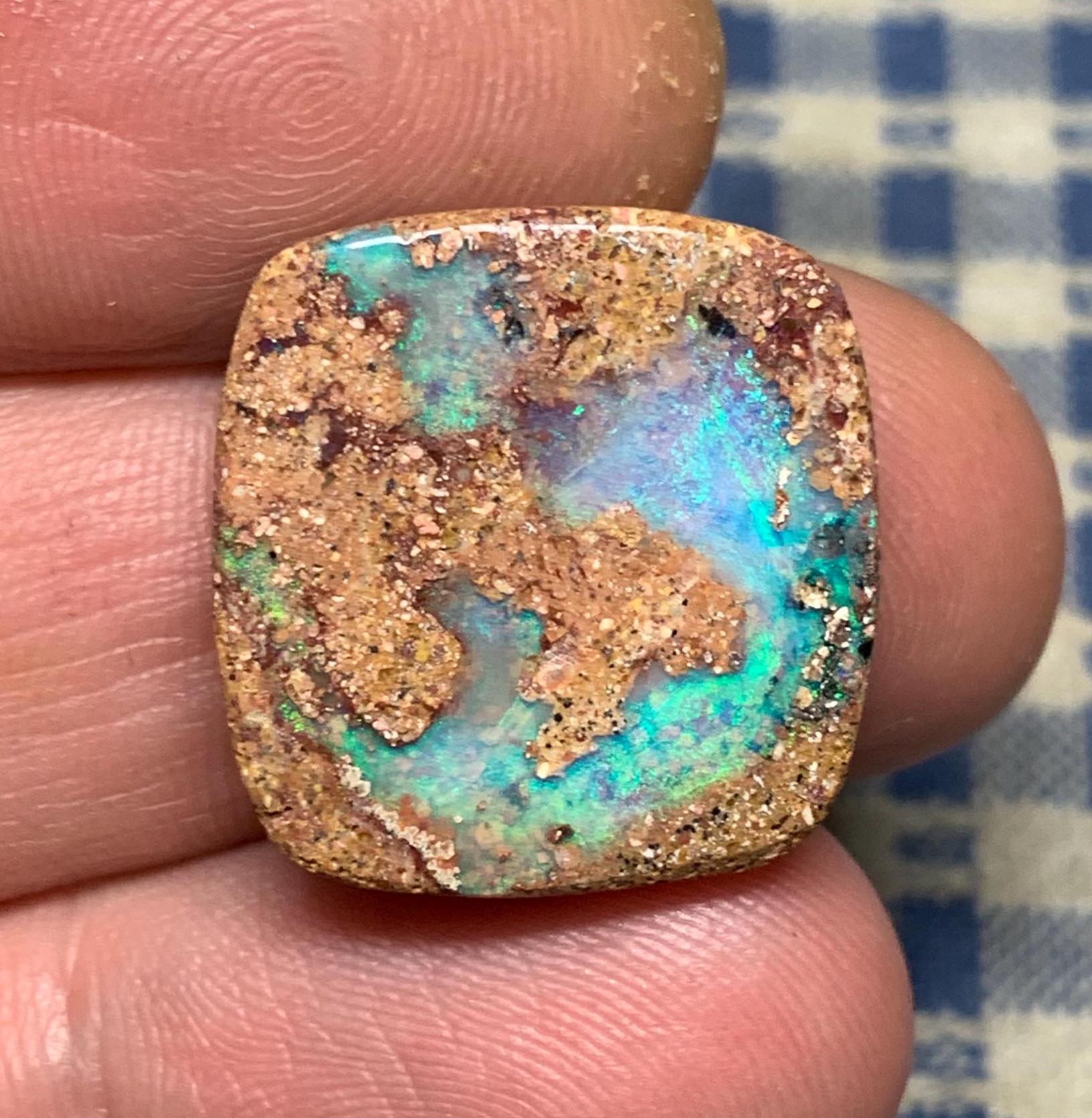 22.25 カラット - パイプ オパール ボルダー 化石 カボション