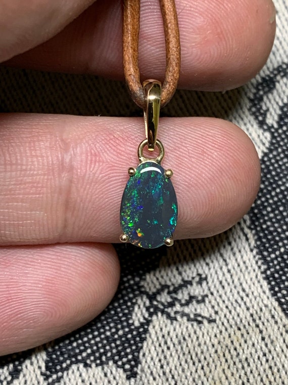 9K Australian Opal Gold Pendant (Adela Gold)-6619FT | Juwelo