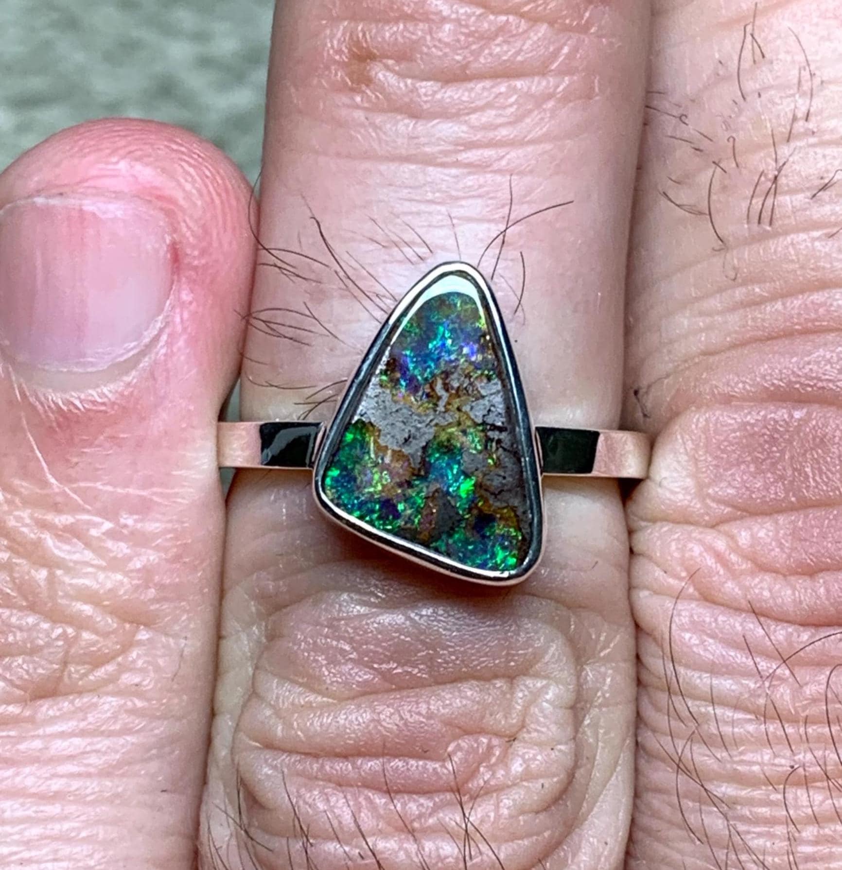 51 FR - Winton Boulder Opal Ring, 925 Sterling Silver - Australia…