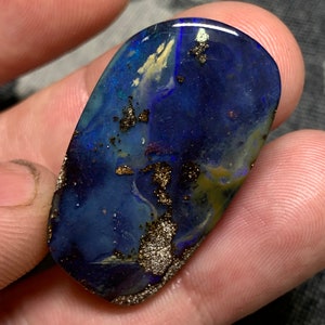 45,94 ct Cabochon opale Boulder Winton Queensland, Australia pietra preziosa solida, solida, a forma libera, di design, tagliata a mano, minerale, con incastonatura personalizzata immagine 8