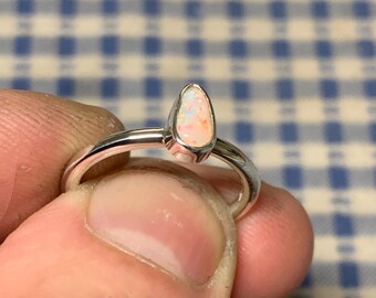 クーバーペディ ホワイトオパール リング シルバー925 オーストラリア