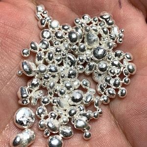 Fine Silver 999.8 - 999.9 - Uncalibrated Solid Silver Shot / Pure Silver Nuggets Sterling Silver Metal