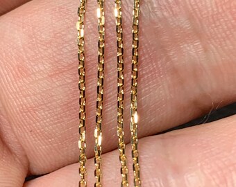 0,65Mm Diamantgeschliffene Kabelkette Halskette Echt Massiv 14K