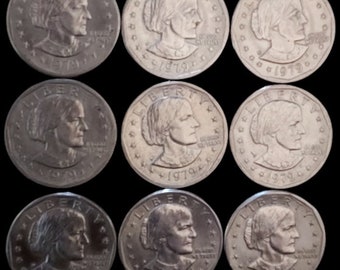 1979 Susan B Anthony Dollar Coin Lot (9) Philadelphia & Denver