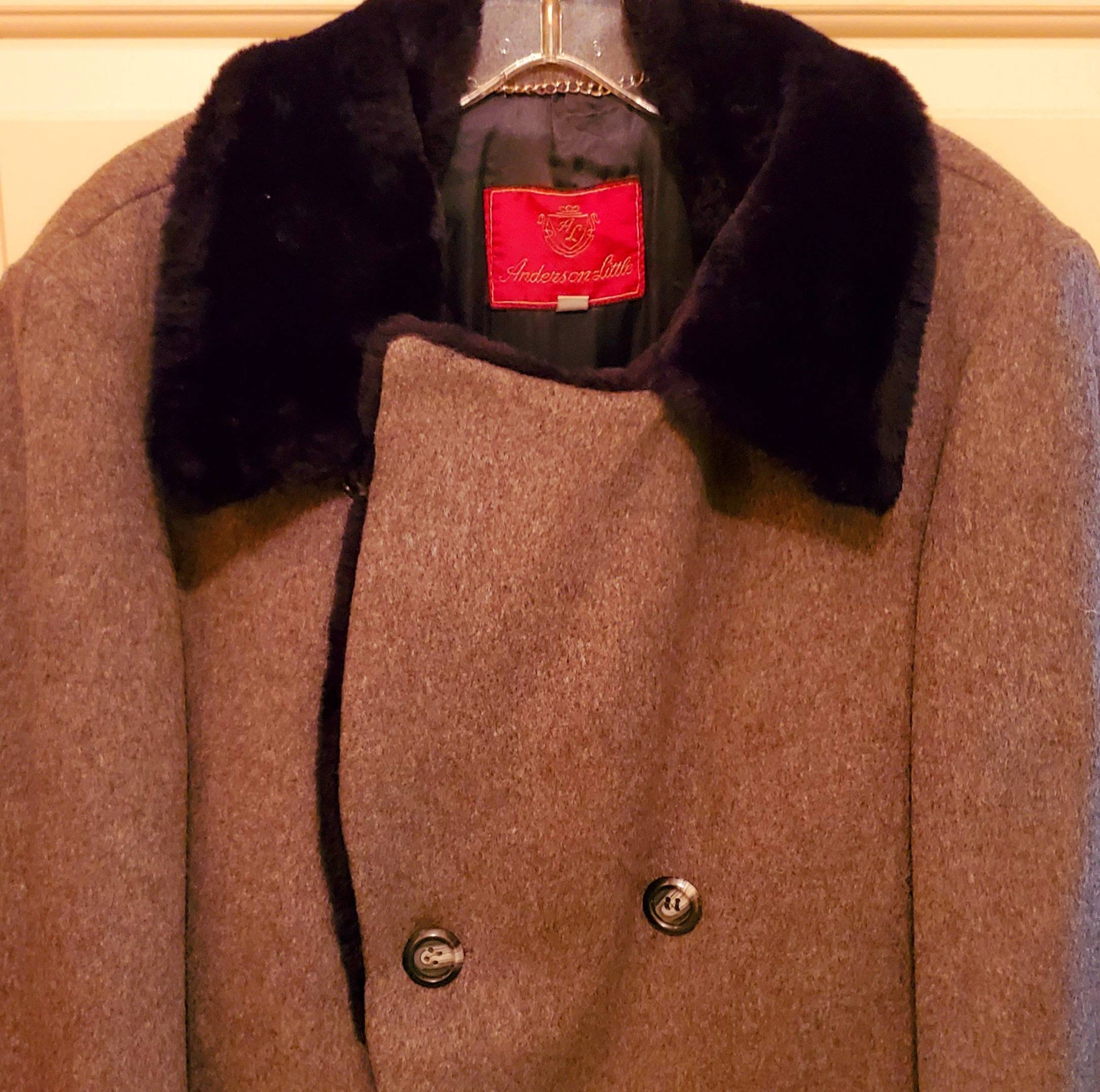 Vintage 60s Anderson Little Wool Faux Fur Heavy Overcoat Size - Etsy