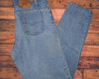 Vintage 90s Levi's 550 Orange Tab Relaxed Fit Straight Leg Denim Jeans 40×34 Made In USA Pants