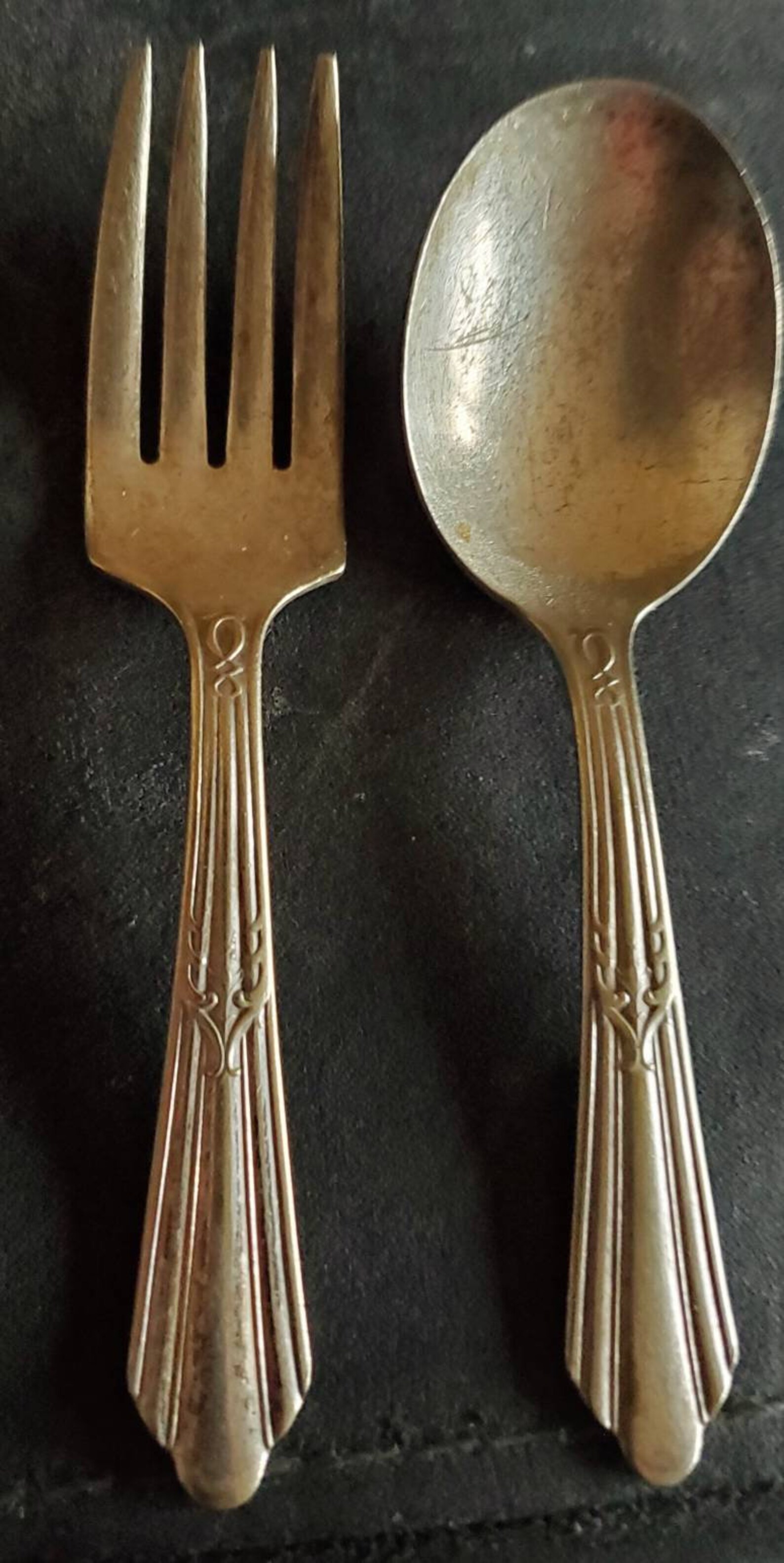 Vintage EPNS Silverplate Flatware Baby Fork & Spoon Set / Lot Etsy