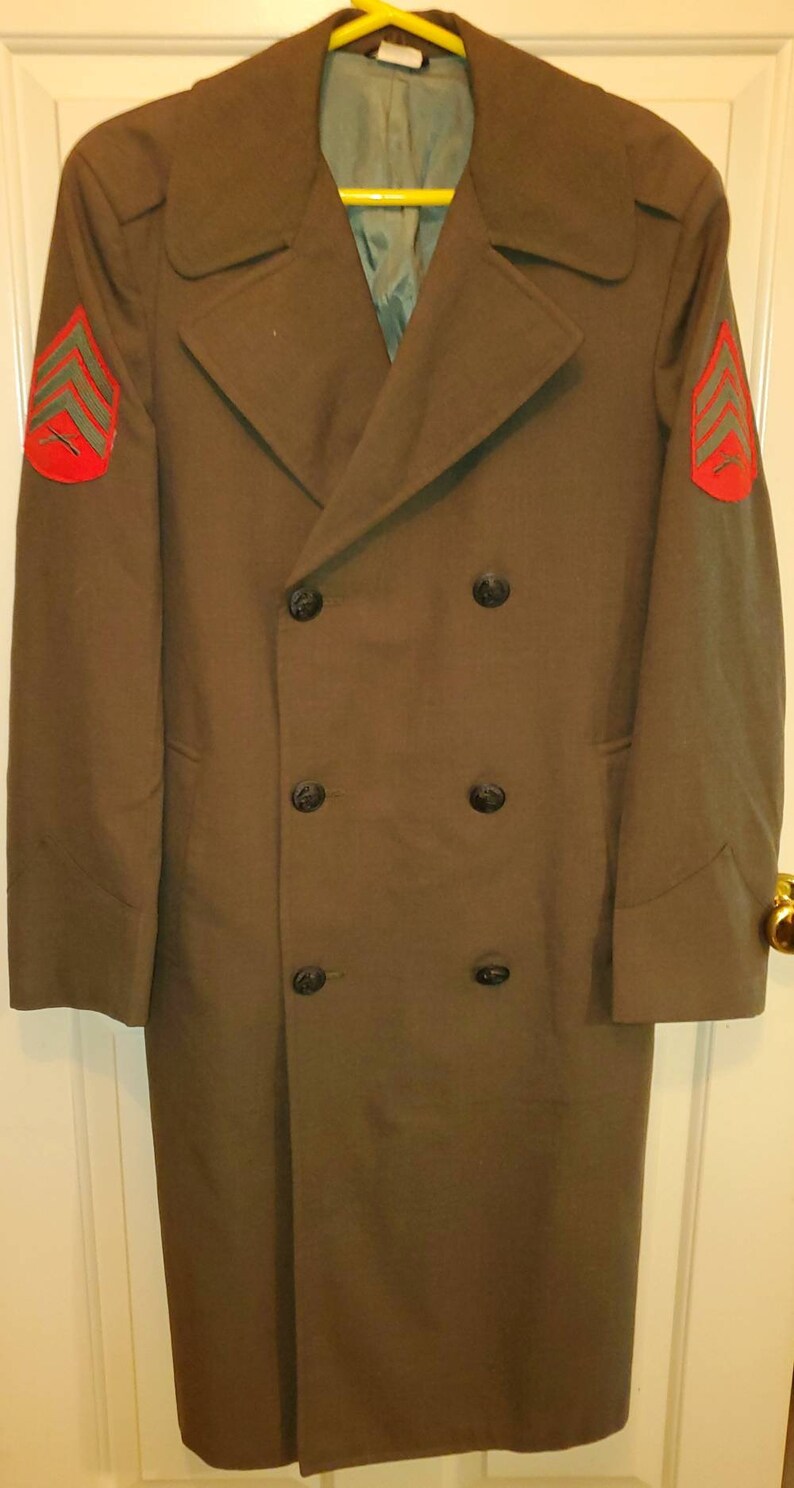 Vintage 70s USMC Wool Overcoat / Jacket 36R Vietnam War Marine Etsy