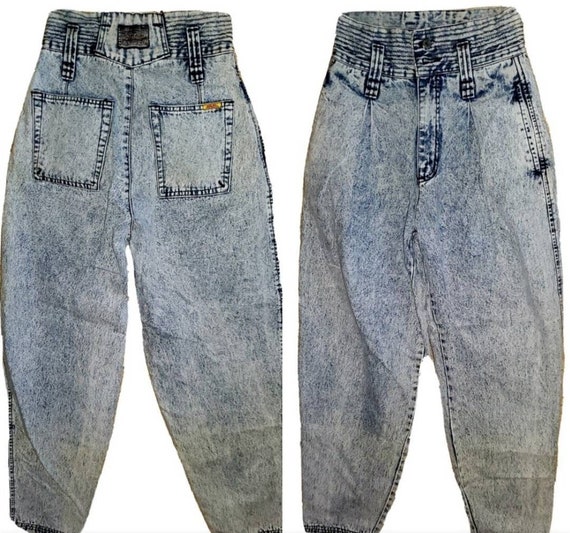 Vintage 80s Jordache Acid Washed High Waisted Plea