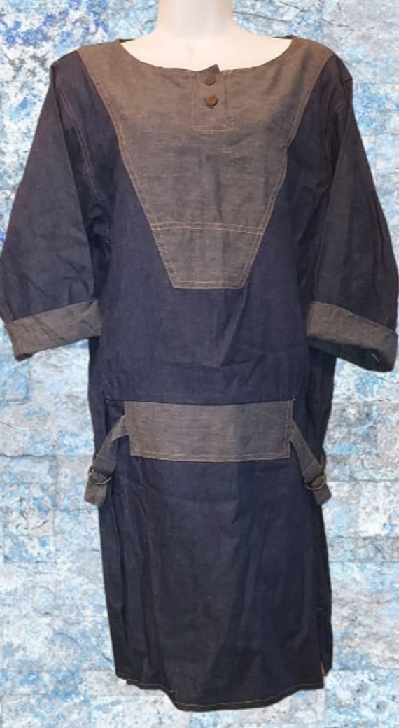 Vintage 70s 80s Charlee Allison For Eljay Denim Mini Dress Size
