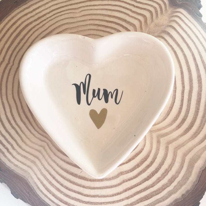 Ceramic trinket dish jewellery dish gifts for mum Mother/'s day gift keepsake gifts heart gift heart dish gifts for her,