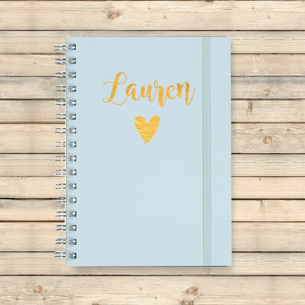 Personalised Notebook, Personalised ruled notebook, Notebook, Spiral bound notebook, blue notebook, Stationery, Office Supplies