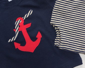 Baby Anchor T-shirt - Baby Tshirt - Anchor T-shirt - Baby Boy Gift - Baby Boy Clothing - Baby Gifts - Baby Sailor shirt - waterbabies - top
