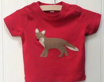 Baby Fox T-shirt, Clothing, Baby tops, Gifts for baby, Birthday, Handmade, Countryside, Animals, Children's presents, Isabee, Made in UK