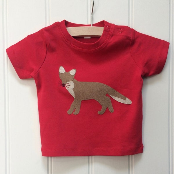 T-shirt Baby Fox, Abbigliamento, Top per bambini, Regali per bambini, Compleanno, Fatto a mano, Campagna, Animali, Regali per bambini, Isabee, Prodotto nel Regno Unito