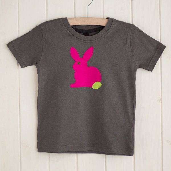 Tshirt coniglio bambini - Abbigliamento - Fatto a mano - Coniglio - Regalo - Coniglietto - Pasqua - Compleanno - Ricamo - Ragazza - Regali per lei - Bambini