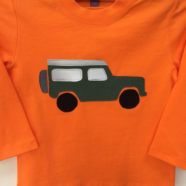 T-shirt a maniche lunghe baby jeep, Abbigliamento, Bambino, Regalo per bambino, Compleanno, Camion e automobili, Fatto a mano, Organico, Regali per bambini