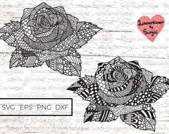 Download Free Rose Zentangle Svg Etsy SVG Cut Files