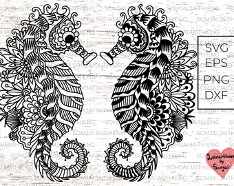 Download Seahorse Mandala Svg Etsy