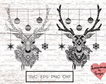 Download Reindeer Mandala Svg Etsy