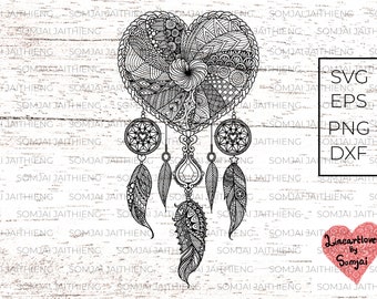 Download Heart Mandala Svg Etsy