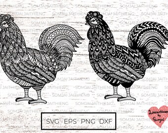 Download Rooster Mandala Svg Etsy