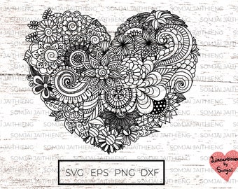 Download Mandala Heart Svg Etsy