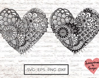 Download Heart Mandala Svg Etsy