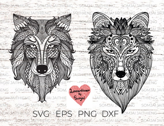 Download Zentangle Svg Wolf Boho Svg Animal Svg Dog Svg Mandala Etsy