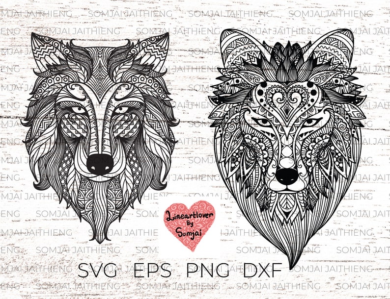 Download Zentangle svg wolf Boho svg animal svg dog svg Mandala | Etsy