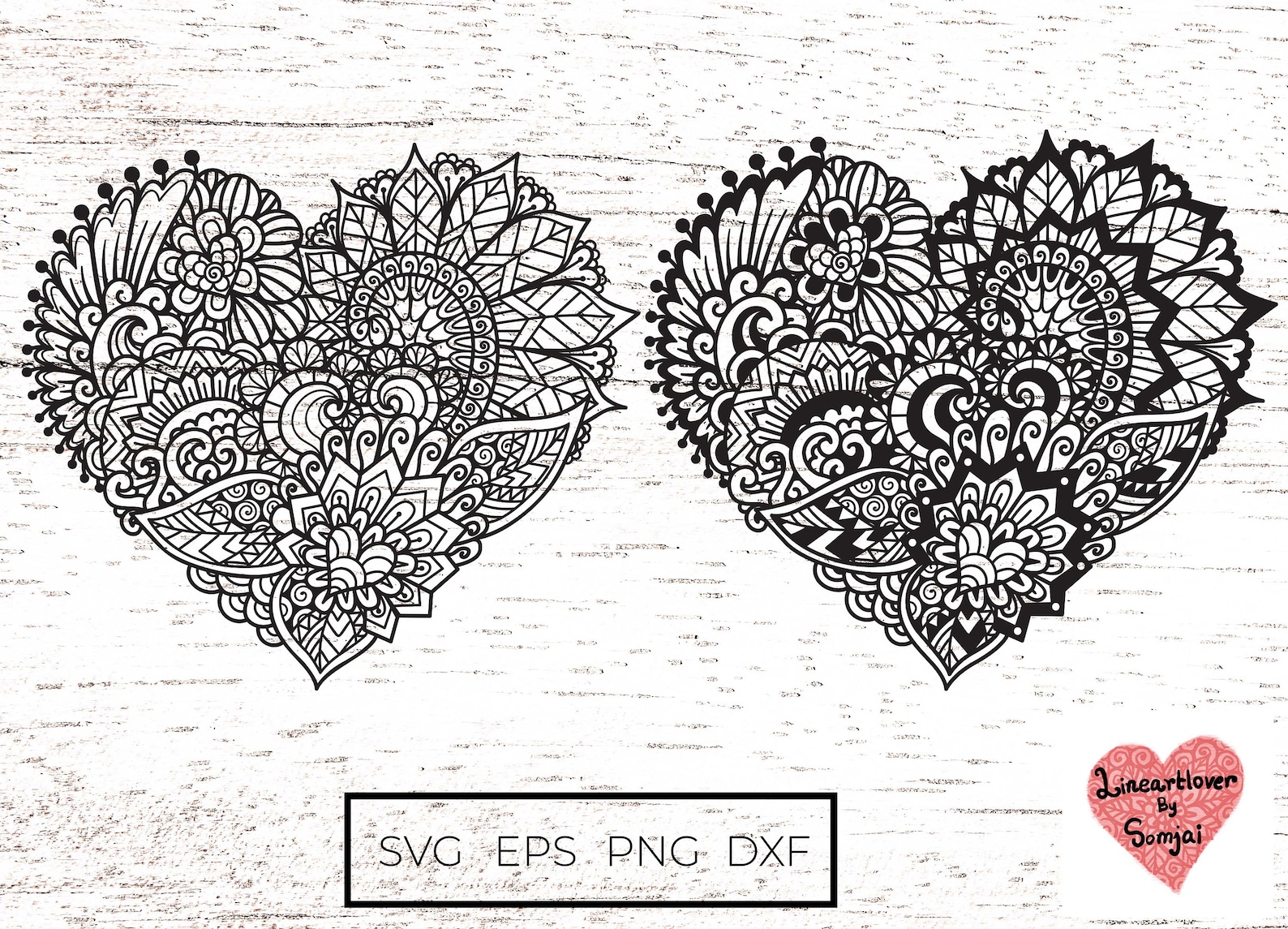 Heart Svg / Mandala Heart Svg / Heart Mandala Svg / Zentangle Svg ...