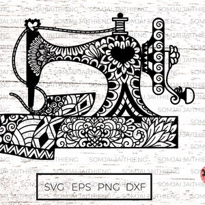 Vintage Sewing machine svg, sewing machine zentangle svg, sewing machine mandala svg,svg files for cricut.  0037