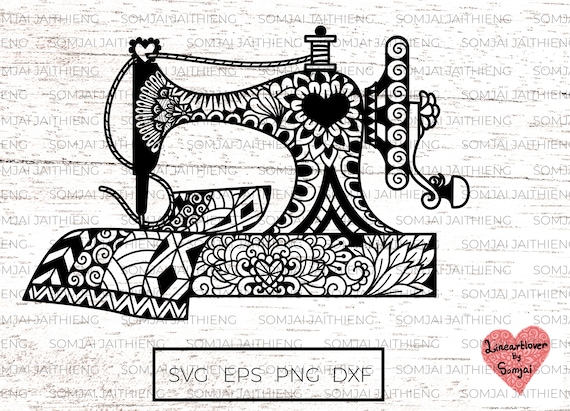 Vintage Sewing Machine Svg Sewing Machine Zentangle Svg | Etsy